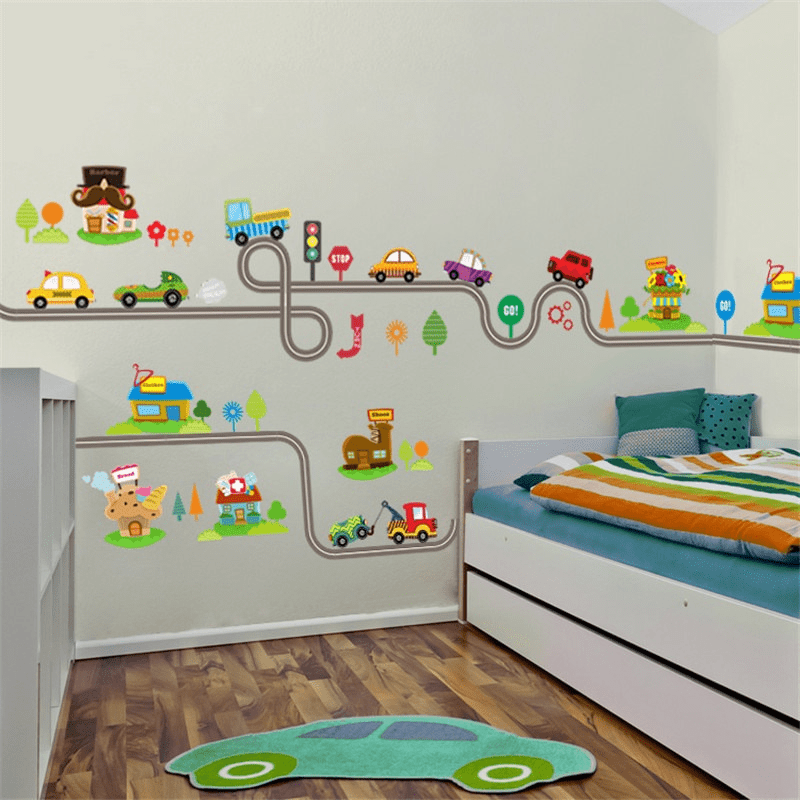Lighting Mcqueen Bedroom Decor - 2 Piezas/Lote de Adhesivos Decorativos de