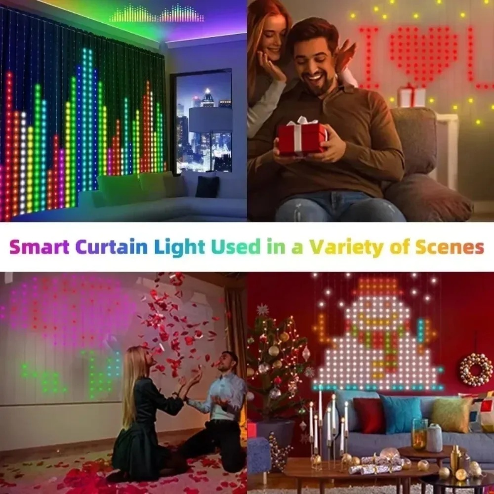 Luces LED de cortina de píxele - Lighting Christmas Decor reseña y precio