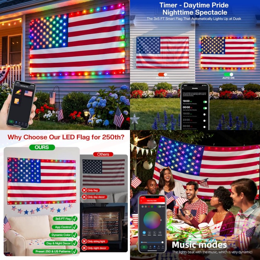 Bandera Americana Inteligente  - Up Lighting Decor reseña y precio
