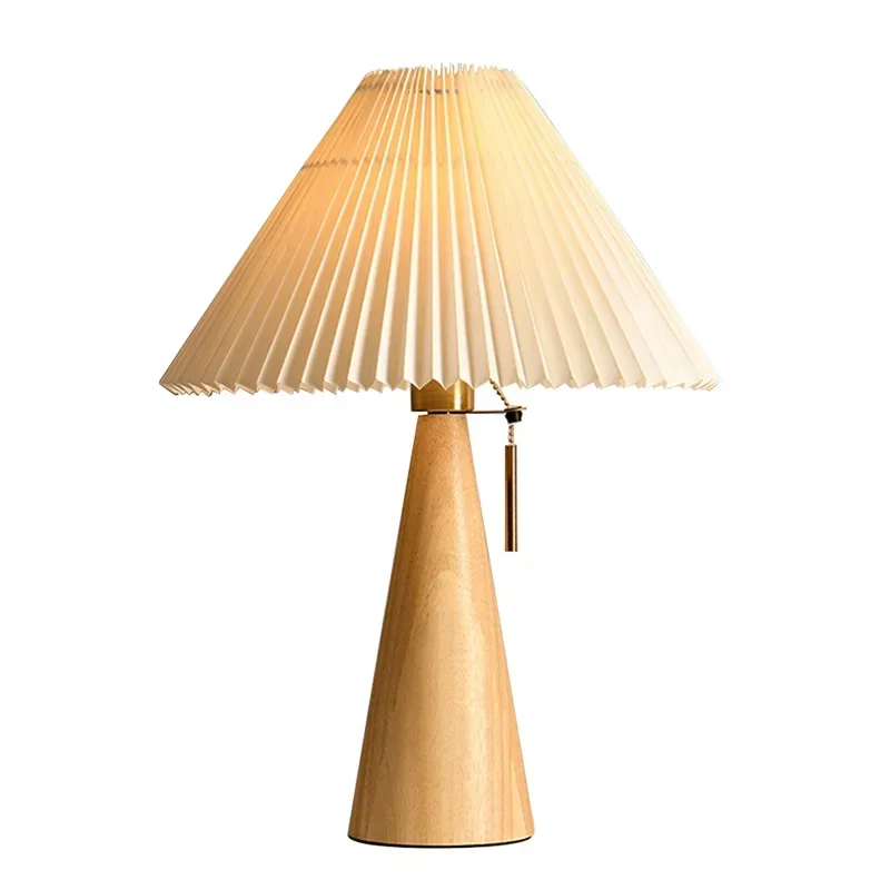 Lámpara de mesa plisada retro, - Lighting Decor Bedroom reseña y precio